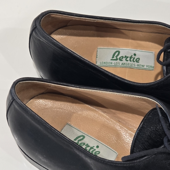 Bertie | Black Leather & Calf Hair Oxford Derby Dress Shoes | Men’s Size 10 main image 9